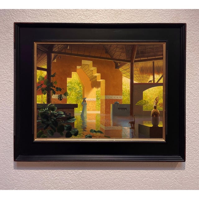 Reflections of a Dream immerses viewers in a serene interior scene, where warm earthy tones blend harmoniously with lush...