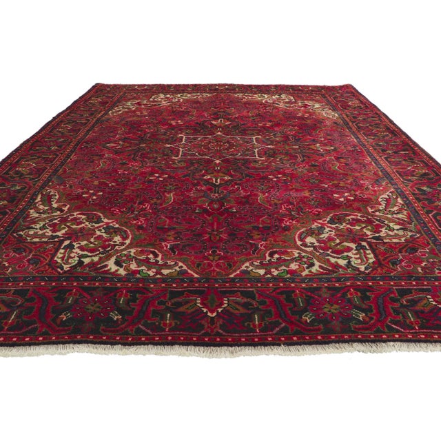 Mid-Century Modern Mid 20th Century Vintage Persian Heriz Rug, 06'09 X 09'04 For Sale - Image 3 of 9