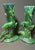 Pair of Royal Haeger MCM Gazelle Vases w/ green and Iris blue drip glaze.In great shape, no cracks or major chips. A small...