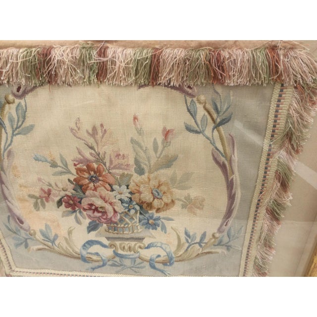 French Provincial Antique Framed Aubusson Tapestry Pillow For Sale - Image 3 of 9