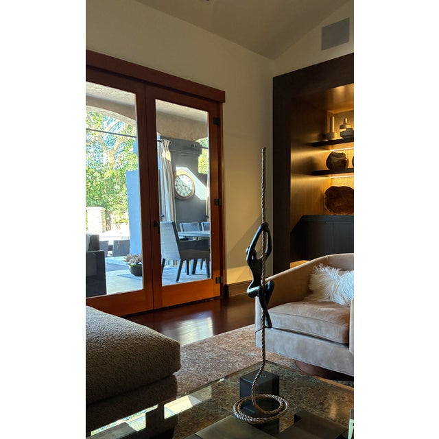 2000 - 2009 Tolla Inbar Bronze “Climber on Rope” Sculpture (2005) — 28” Tabletop Figure — Signed For Sale - Image 5 of 6