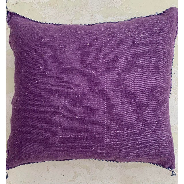 Berber Tribes of Morocco Contemporary Purple Silk Sabra Pillow Covers- a Pair For Sale - Image 4 of 8