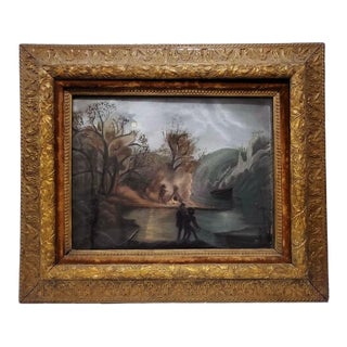 Hudson River School Style or American Folk Art Traditions of the Victorian Era. For Sale