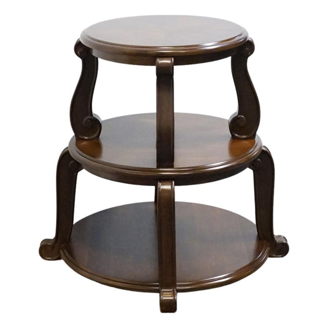 Ashley Furniture Brookfield Collection Contemporary Traditional 24" Round Tiered Accent End Table T496-2 For Sale