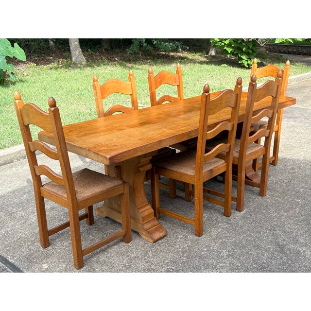 Vintage French Country Trestle Dining Table For Sale - Image 10 of 10