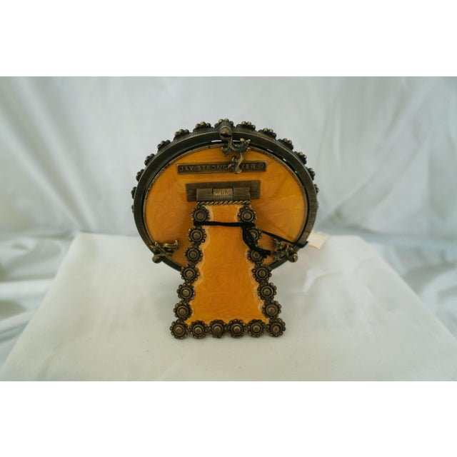Metal Small Round Jay Strongwater Frame With Rose Quartz For Sale - Image 7 of 10