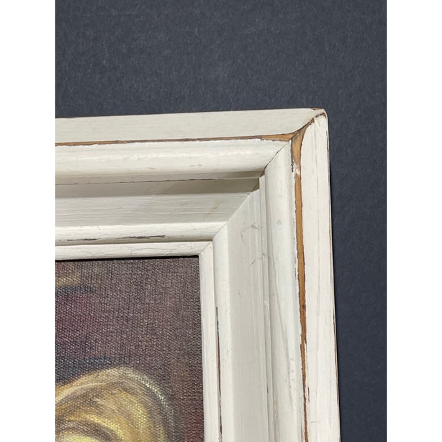 Vintage Signed Portrait Painting of a Woman in Profile With Windswept Hair For Sale - Image 10 of 10