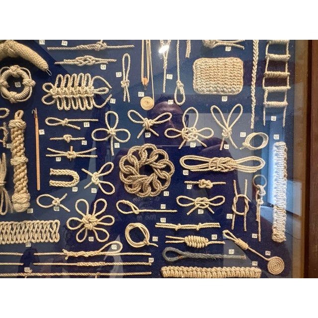 Mid 20th Century Maritime Nautical Knot Board 142 Hand-Tied Fancy Knots, Splices & Rope Framed For Sale In San Diego - Image 6 of 9
