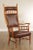 Wood Mid Century Unusual High Back Sculpted Maple & Leather Arm Chair For Sale - Image 7 of 12