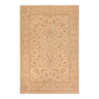 1990s Boho Chic Ziegler Beige Brown Hand-Knotted Wool Rug - 10'3'' X 13'8'' For Sale