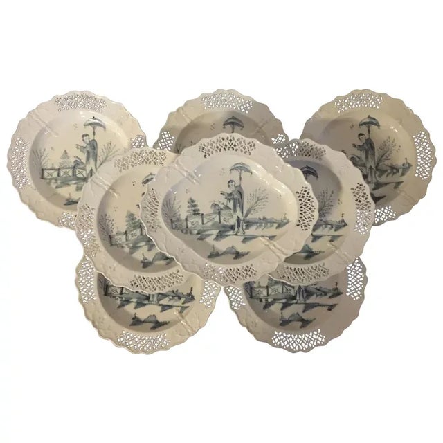 1780s Antique George III Leeds Pottery Creamware Chinese Style Plates - Set of 8 For Sale - Image 13 of 13
