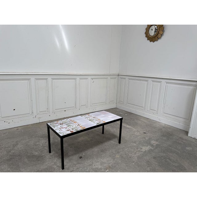 Metal Coffee Table with Floral Motifs by Roger Capron, 1970s For Sale - Image 7 of 9
