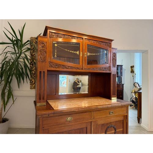 Art Nouveau Hutch Buffet with Display, 1920s For Sale - Image 13 of 14