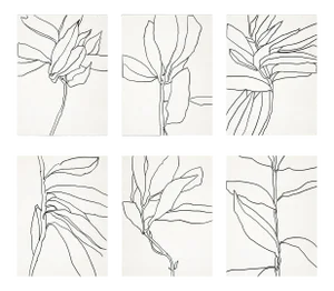 Contemporary Botanical Giclee Prints - Set of 6