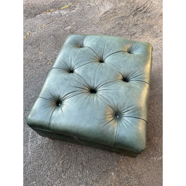 Ralph Lauren Leather Writer’s Chair and Ottoman For Sale - Image 10 of 11