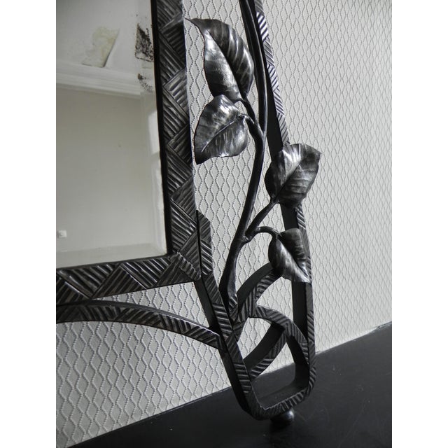 Art Deco Mirror with Faceted Glass in Steel Frame, 1940s For Sale - Image 14 of 18