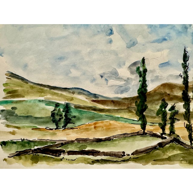 Original watercolor on paper by Henry Emil Salloch, also known as Heinz Emil Salloch, the German-born American artist and...