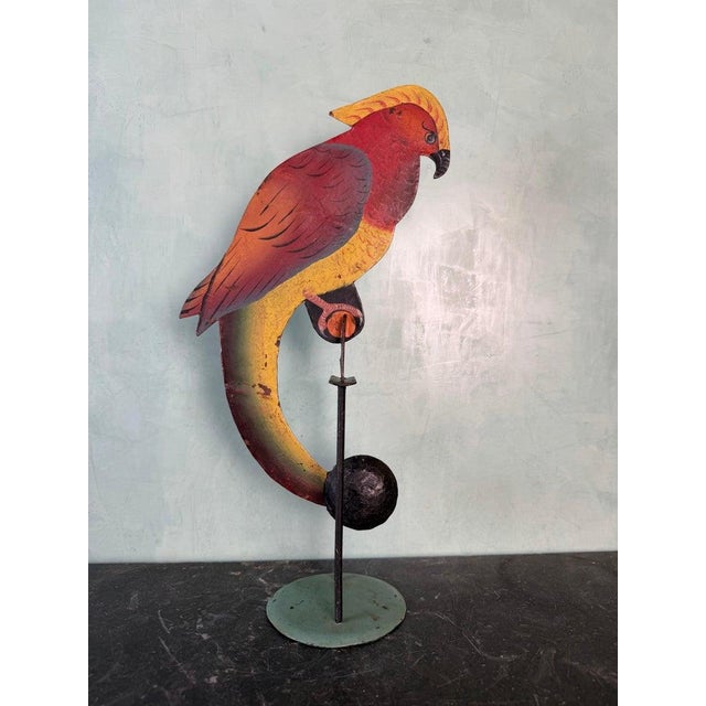 Folk Art Vintage Folk Art Parrot Balancing Kinetic Sculpture For Sale - Image 3 of 7
