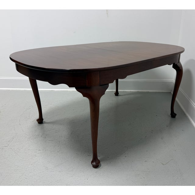 Queen Anne Henkel Harris 2211 29 Solid Mahogany Queen Anne Dining Table For Sale - Image 3 of 16