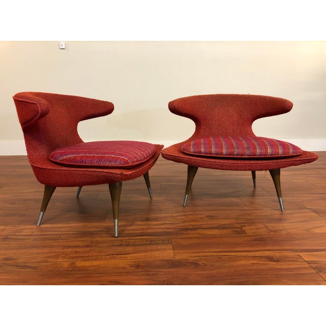 Authentic Horn Chairs by Karpen Furniture With Original Fabric and