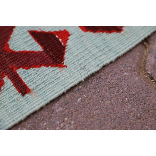 Textile 1980s Rustic Burgundy Oushak Kilim Rug For Sale - Image 7 of 11