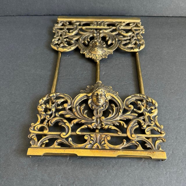 Victorian Victorian Style Brass Expandable Book Holder Adjustable Desktop Book End Rack For Sale - Image 3 of 8