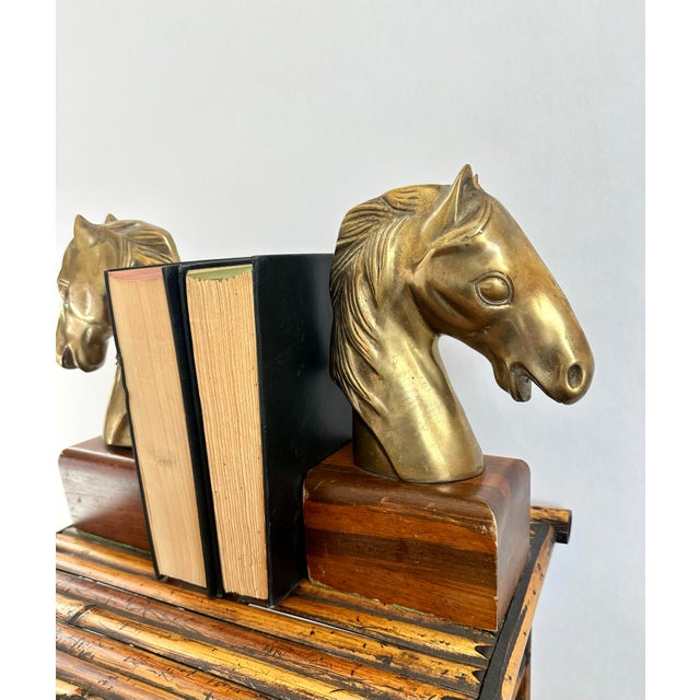 Figurative Vintage Brass Horse Head Bookends - Dolbi-Cashier For Sale - Image 3 of 10