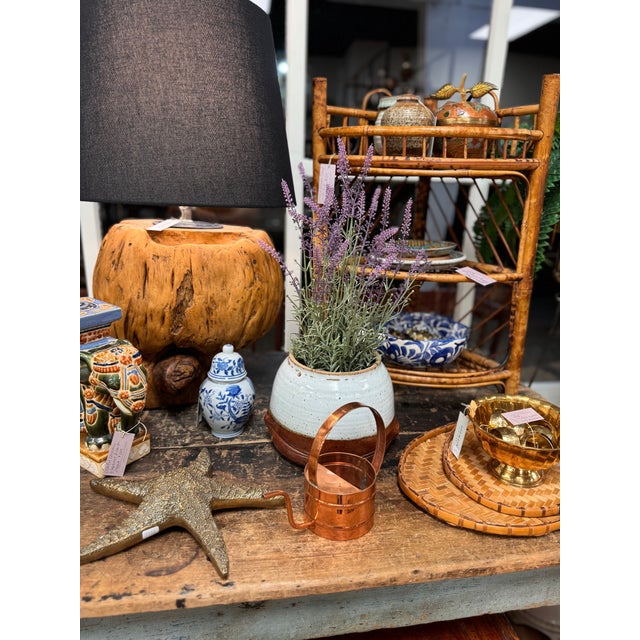 Wood Vintage Scorched Bamboo Corner Shelf For Sale - Image 7 of 7