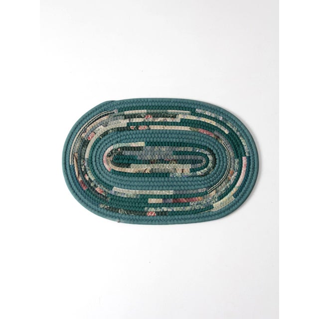 Vintage Handmade Braided Rag Rug For Sale - Image 4 of 11