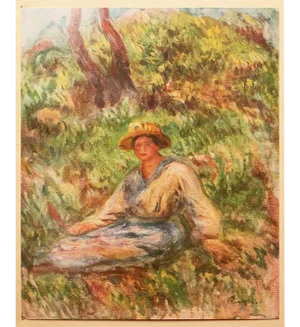 1944 "The Woman in the Grass" Vintage Parisian Offset Lithograph After Auguste Renoir