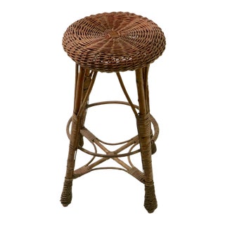Counter Height Wicker Stool For Sale