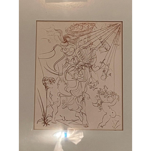 Vintage Salvador Dalí (1904–1989) plate-signed etching print titled "Autumn" (L'Automne) from the 1970 Four Seasons...