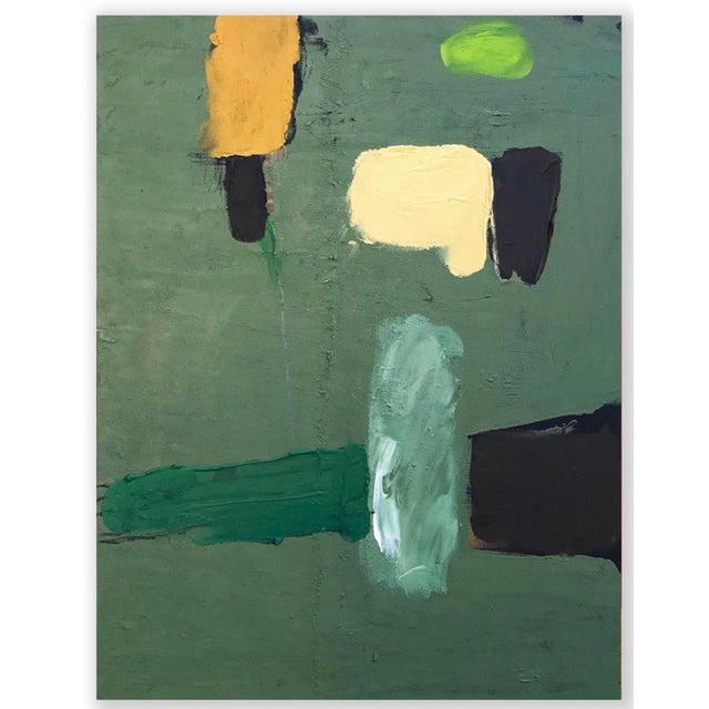 2010s Abstract Mixed Media Painting by John Luckett, 20” X 16” in Greens For Sale - Image 5 of 6