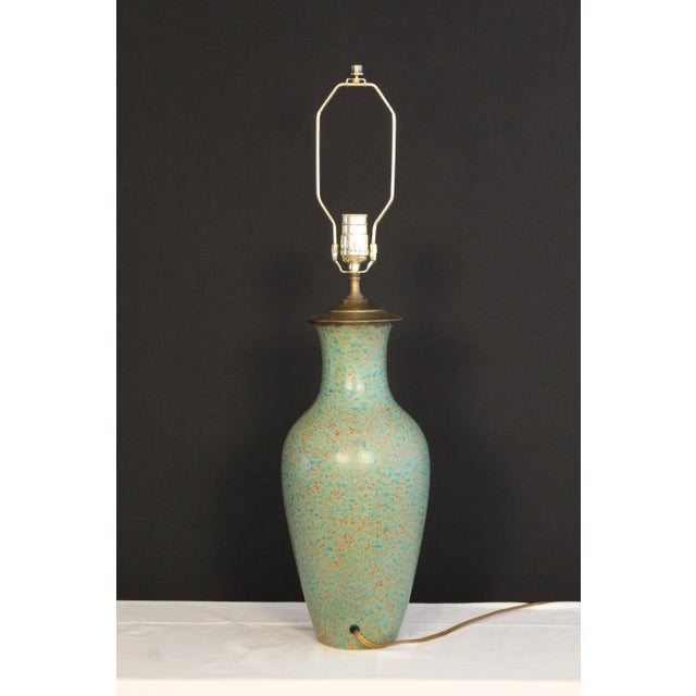 Ceramic 1940s Ming Style Granite Finish Table Lamp For Sale - Image 7 of 12