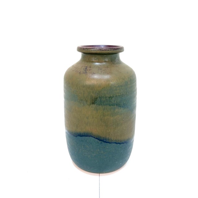 Mid-Century Modern Large Studio Ceramic Art Floor Vase Signed by Unknown Artist, Germany, 1960s For Sale - Image 3 of 13