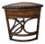 Midcentury French Side Table Faux Ostrich Leather Bamboo Wood For Sale