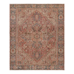 Vintage Persian Heriz Rug in Red With Medallion and Florals, From Rug & Kilim