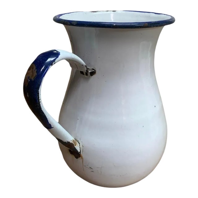 Antique French Metal Pitcher For Sale