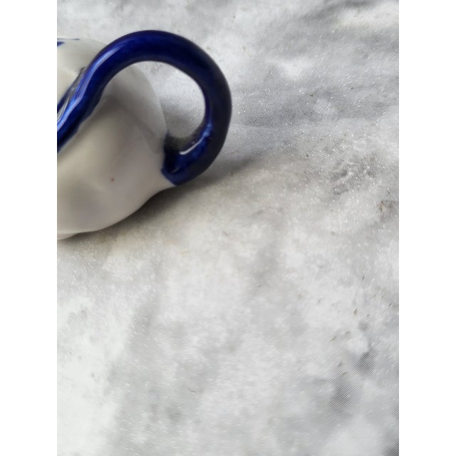 Ceramic Set of 2, 1980s Ceramic Blue and White Cat For Sale - Image 7 of 13
