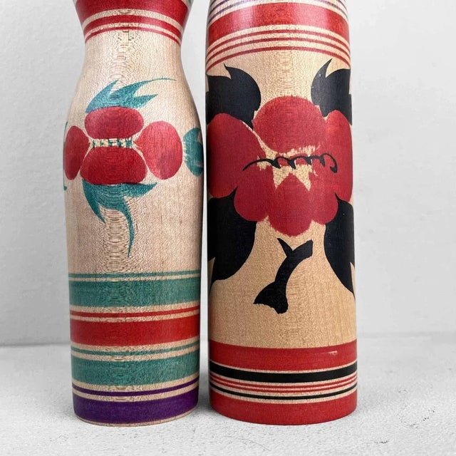 Brown Vintage Dento Kokeshi Figurines by Abo Masafumi and Abo Muchihide, 1970s, Set of 2 For Sale - Image 8 of 10
