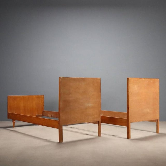 Vintage Beds in Wood and Skai, 1960s, Set of 2 For Sale - Image 10 of 11