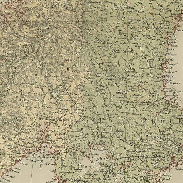 Antique Map of Sweden and Norway with the Baltic Sea from Blacks General Atlas, 1870 For Sale - Image 4 of 9