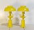 Mid-Century Modern Mid Century Metal Lanterns Painted Yellow Table Lamps - A Pair For Sale - Image 3 of 9