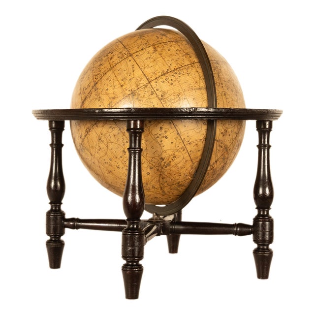 Antique Pair Georgian Terrestrial & Celestial Globes on Stands, Signed J. & W. Cary, 1802 and T. M. Bardin 1800 For Sale - Image 9 of 18