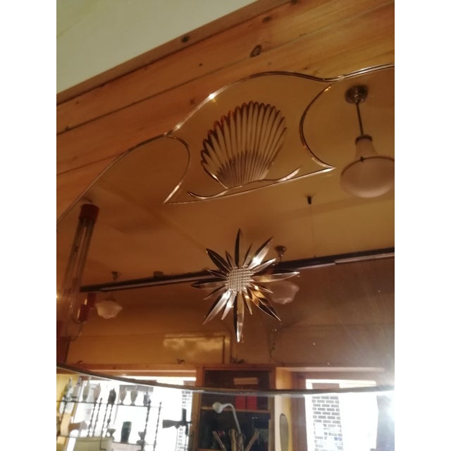Copper Mirror with Console from Cristal Art Turin, Italy, 1950s For Sale - Image 8 of 14