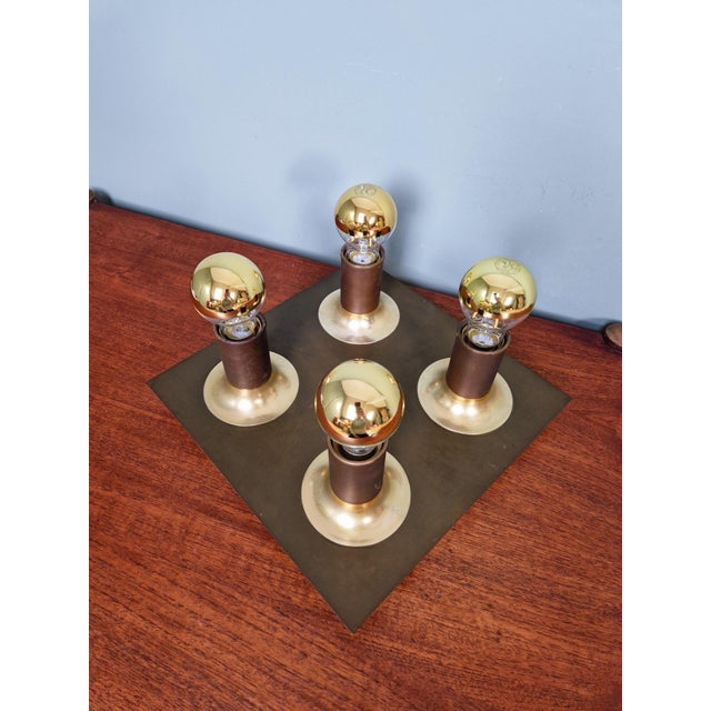 Mid-Century Modern Space Age Brass Ceiling Light from Cosack Leuchten, 1970s For Sale - Image 3 of 18