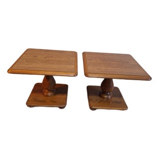 Ethan Allen Pair of Heirloom Maple Accent Tables For Sale