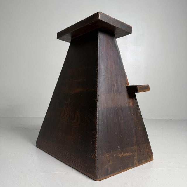 Brown Japanese Minimalist Wooden Fumidai Step Stool, 1910s For Sale - Image 8 of 11