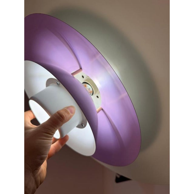Metal White and Purple Louvered Lamp by Formlight, 1970s, Metal For Sale - Image 7 of 11