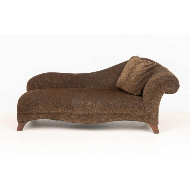 Leopard Print Upholstered Chaise Longue, together with single pillow. 32.5" H x 72" W x 31.5" D; seat: 16" H. Provenance:...